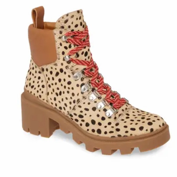 Dolce Vita Shoes - Dolce Vita Rubi Leopard Calf Hair Combat Boots